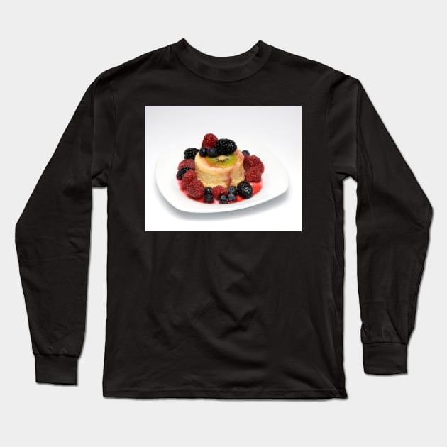 Orange Pudding cake w/ Seasonal Berries Long Sleeve T-Shirt by wolftinz